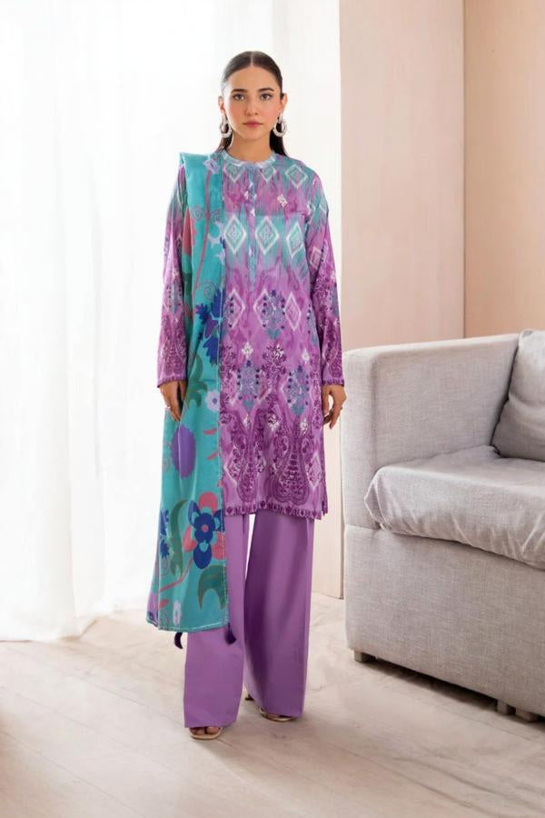 3 Piece Stitched Lawn Suit - Ready To Wear