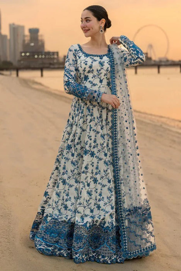 Porcelain Blue & White Maxi - 3 Piece Lawn