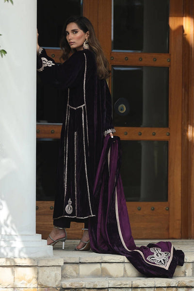 3 Piece Stitched Velvet Embroidered Suit - Ready To Wear