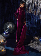 3 Piece Stitched Velvet Suit - Ready To Wear