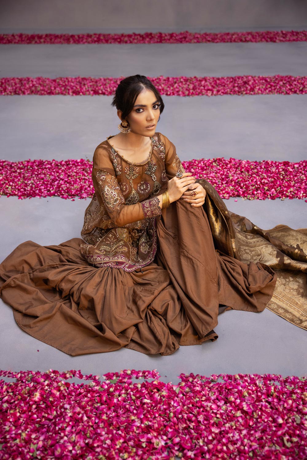 3 Piece Stitched Embroidery Organza Suit - Ready To Wear