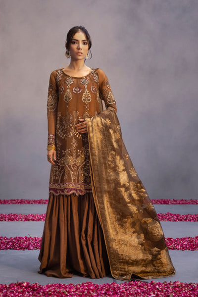 3 Piece Stitched Embroidery Organza Suit - Ready To Wear