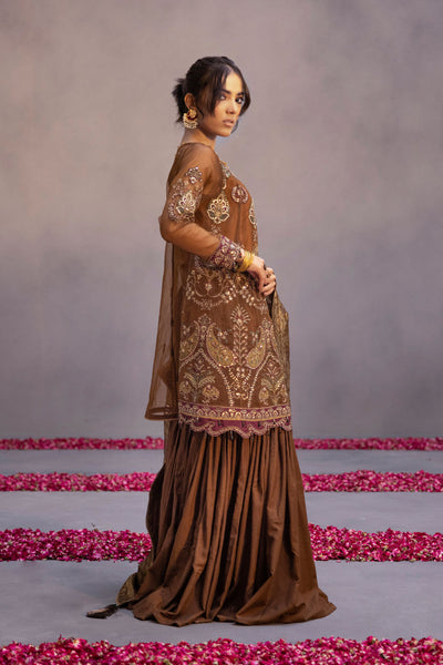 3 Piece Stitched Embroidery Organza Suit - Ready To Wear