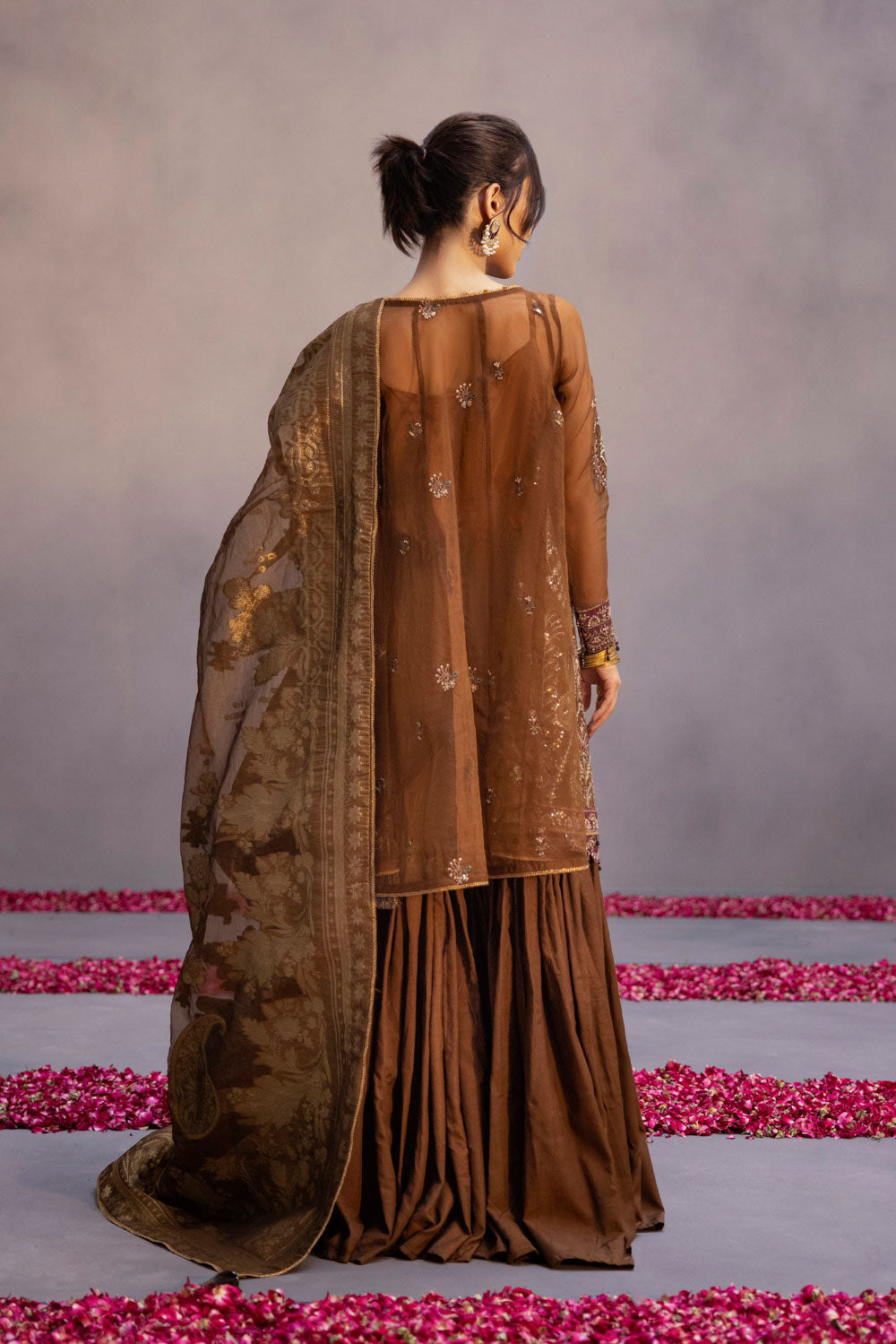 3 Piece Stitched Embroidery Organza Suit - Ready To Wear