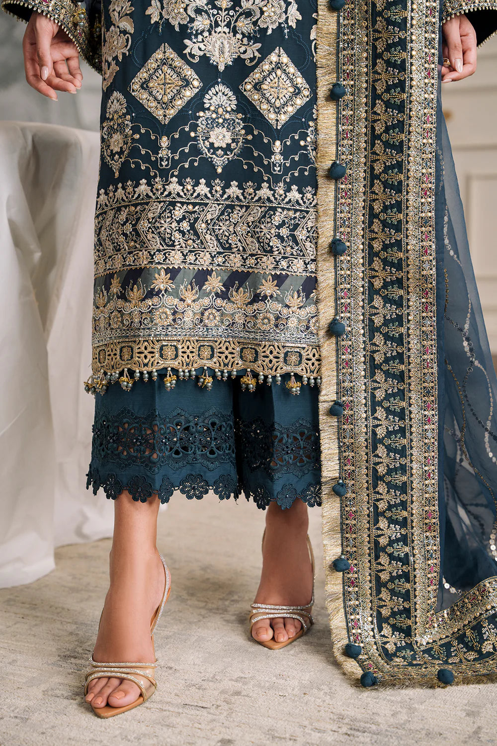 03-Piece Chiffon Suit With Heavy Embroidery - Ready To Wear
