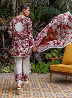 3 Piece Stitched Lawn Suit - Ready To Wear