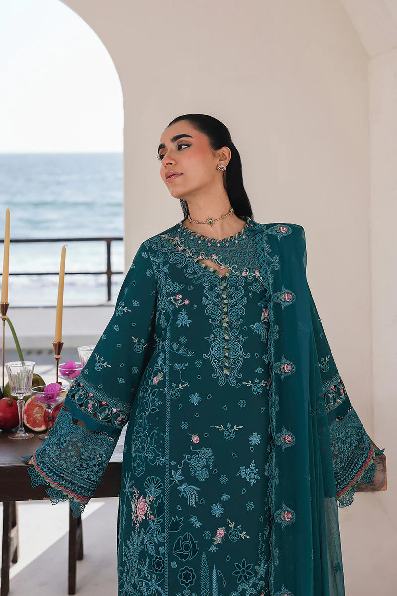 03-Piece Chikankari Suit With Embroidery - Ready To Wear