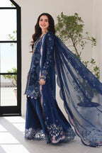 Midnight Navy - 3 Piece Embroidered Lawn | Ready To Wear