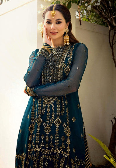 3 Piece Stitched Chiffon Embroidered Designer Dress - Ready To Wear