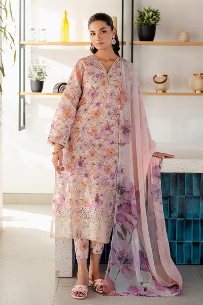03-Piece Printed Lawn Suit With Chikankari Embroidered- Ready To Wear