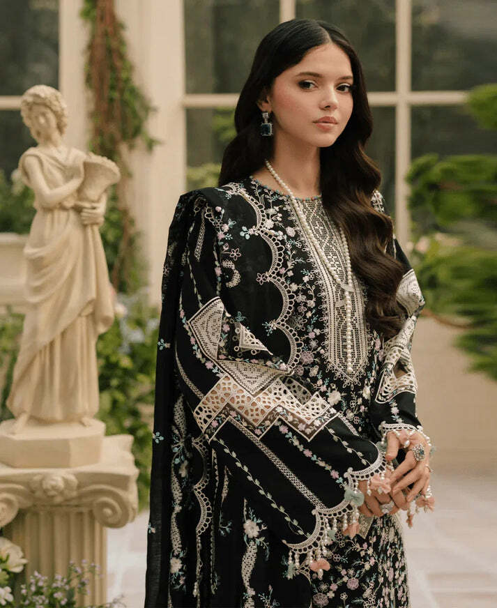3 Piece Stitched Embroidered Lawn Suit - Ready To Wear