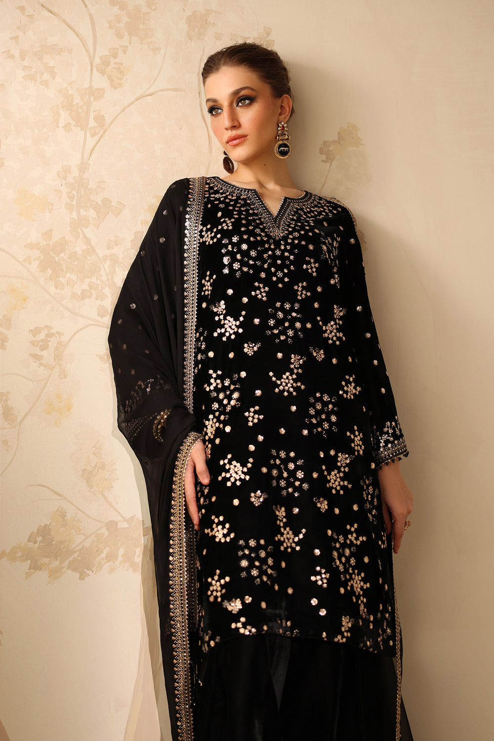 3 Piece Stitched Luxury Velvet Suit - Ready To Wear