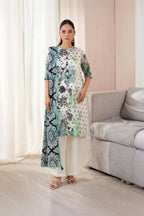 3 Piece Stitched Lawn Suit - Ready To Wear