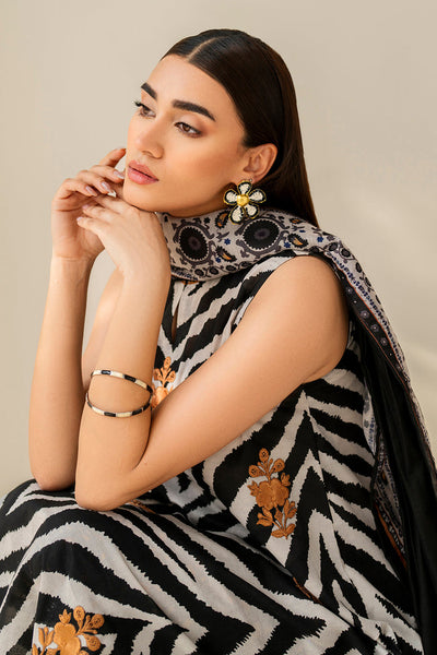 3 Piece Stitched Printed Lawn Suit - Ready To Wear