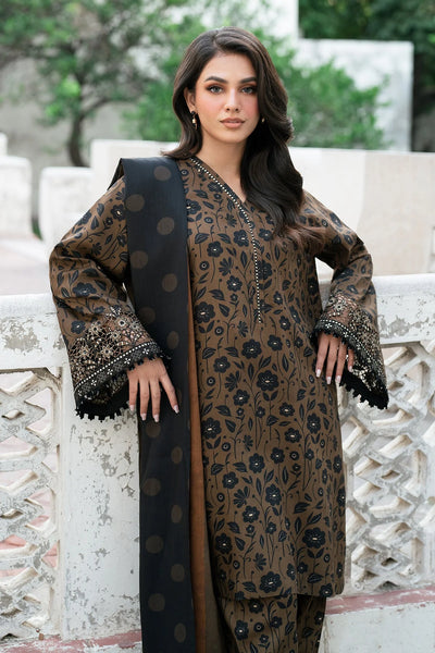 3 Piece Stitched Embroidery Dhanak Suit - Ready To Wear