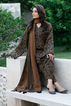 3 Piece Stitched Embroidery Dhanak Suit - Ready To Wear