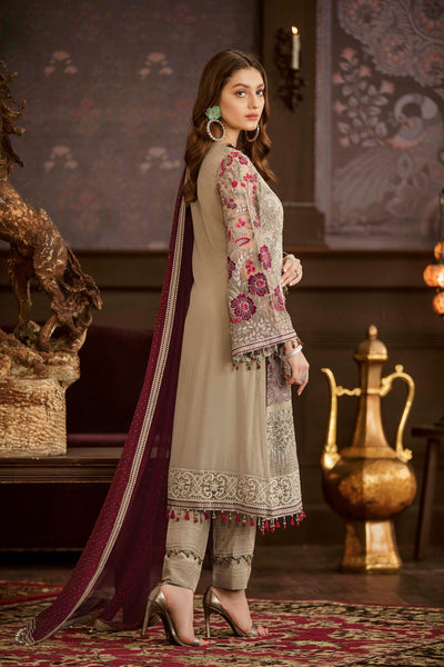 3 Piece Stitched Chiffon Suit - Ready To Wear