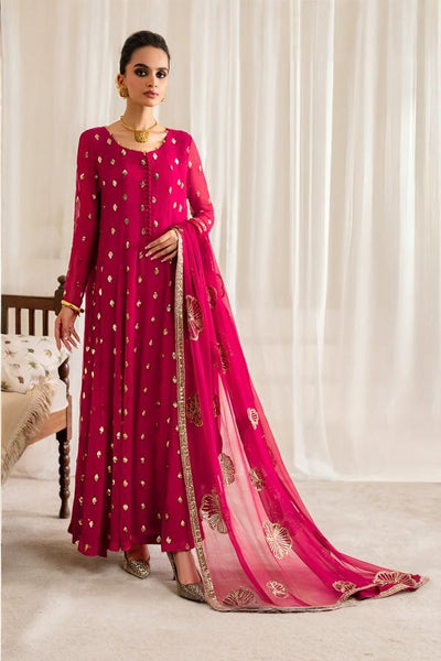 3 Piece Stitched Chiffon Embroidery Dress - Ready To Wear