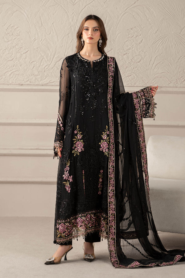 3 Piece Stitched Chiffon Suit - Ready To Wear