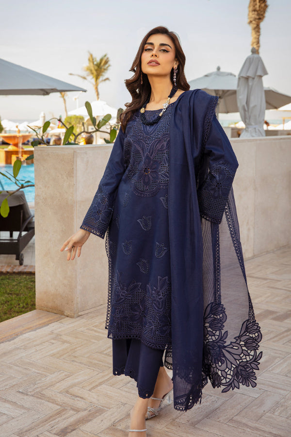 3 Piece Stitched Embroidered Chikankari Suit - Ready To Wear