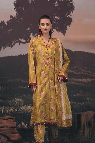 3 Piece Stitched Lawn Suit - Ready To Wear