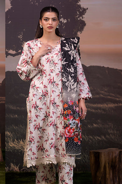 3 Piece Stitched Lawn Suit - Ready To Wear