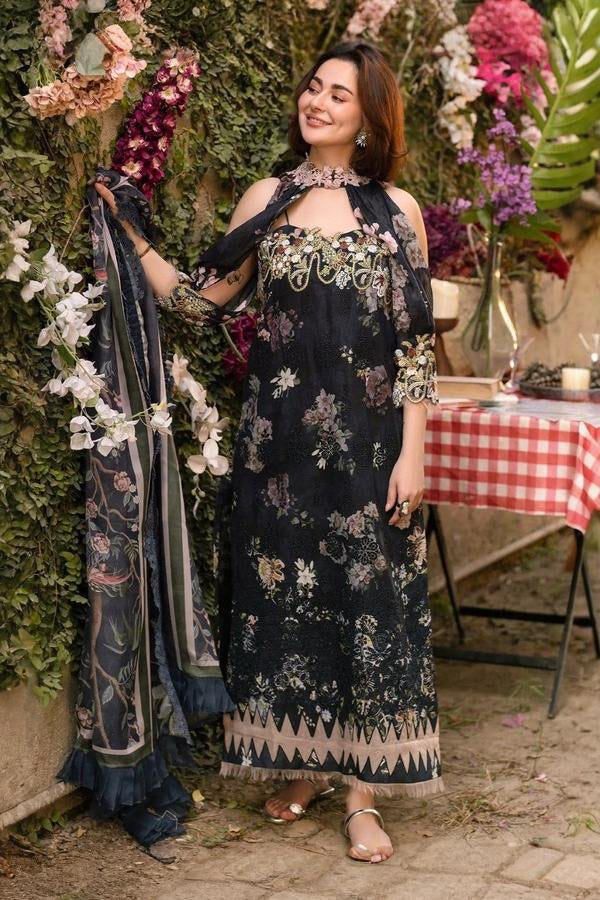 3 Piece Stitched Lawn Suit - Ready To Wear