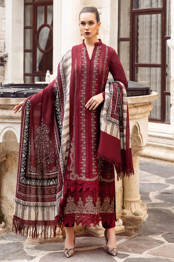 03-Piece Lawn Suit With Schiffli Embroidery - Ready To Wear