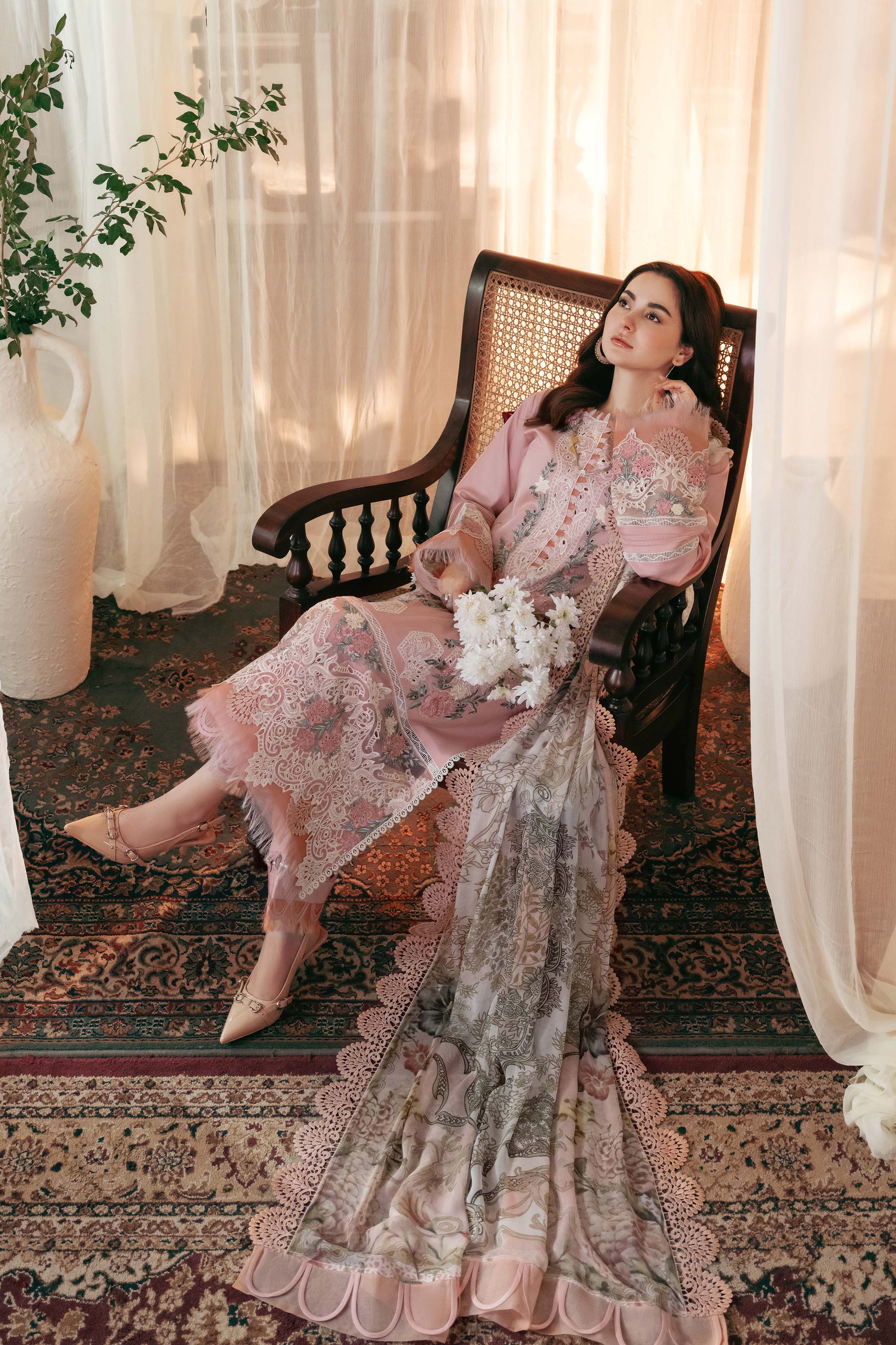 3 Piece Stitched Lawn Suit - Ready To Wear