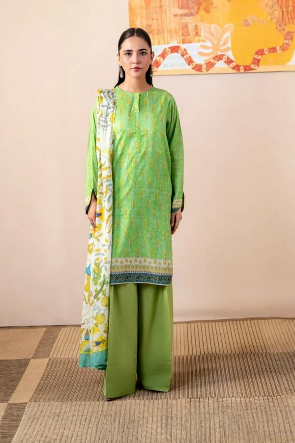 3 Piece Stitched Lawn Suit - Ready To Wear