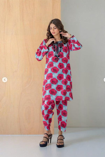 2 Piece Stitched Cotton Suit - Ready To Wear