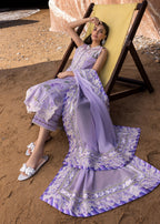 3 Piece Stitched Luxury Lawn Suit - Ready To Wear