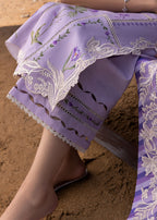 3 Piece Stitched Luxury Lawn Suit - Ready To Wear