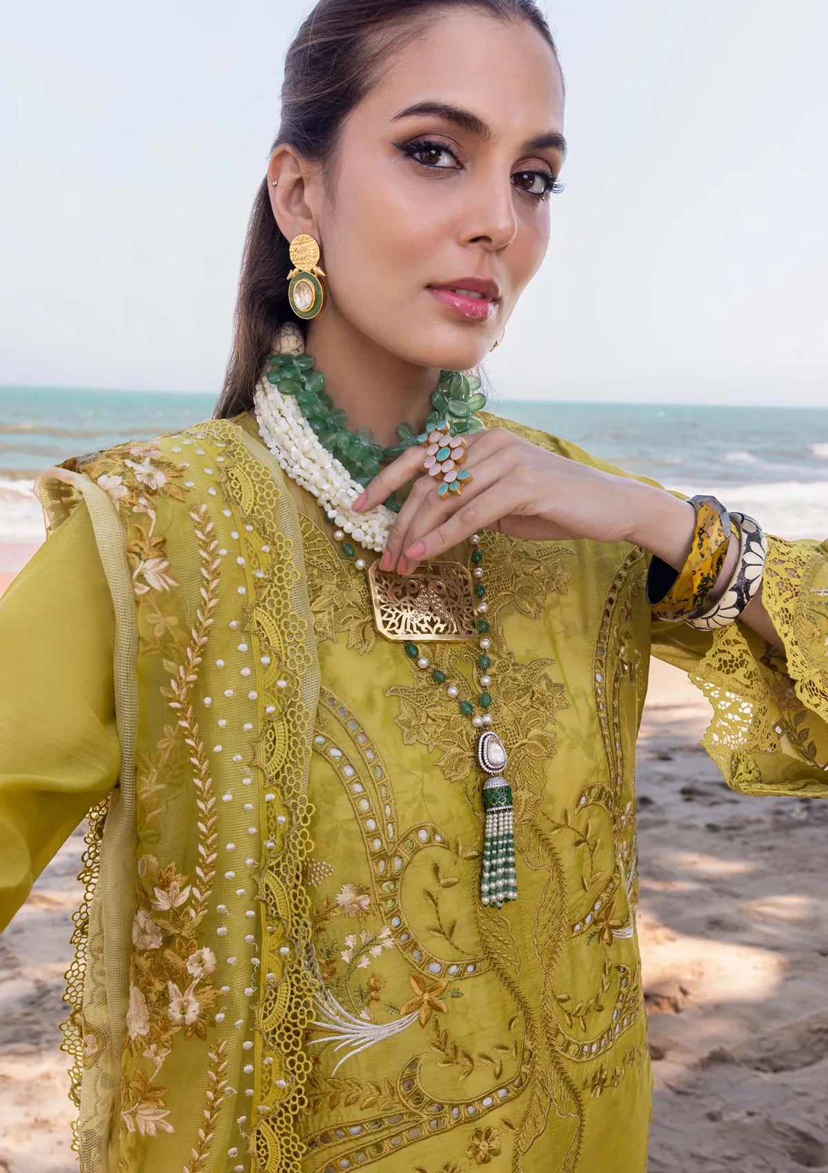 03-Piece Lawn Suit With Embroidery - Ready To Wear