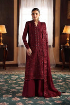 3 Piece Stitched Luxury Chiffon Embroidered Suit - Ready To Wear
