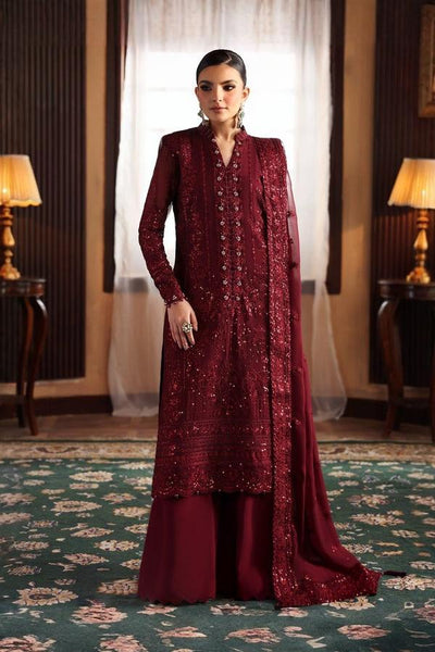 3 Piece Stitched Luxury Chiffon Embroidered Suit - Ready To Wear