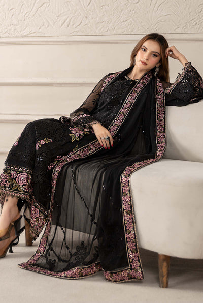 3 Piece Stitched Chiffon Suit - Ready To Wear