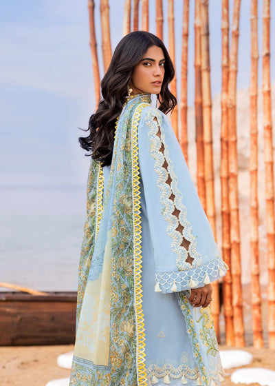 3 Piece Stitched Lawn Embroidery Dress - Ready To Wear