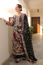 3 Piece Stitched Luxury Chiffon Embroidery Suit - Ready To Wear
