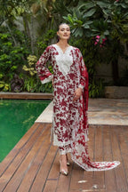 3 Piece Stitched Lawn Suit - Ready To Wear