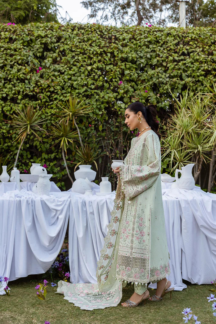 03-Piece Lawn Suit With Chikankari Embroidered - Ready To Wear
