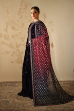 3 Piece Stitched Velvet Embroidered Suit - Ready To Wear