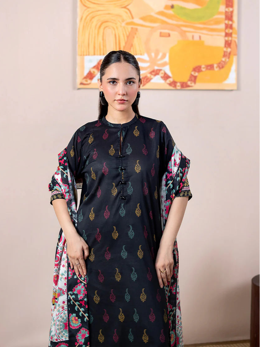 3 Piece Stitched Lawn Suit - Ready to Wear