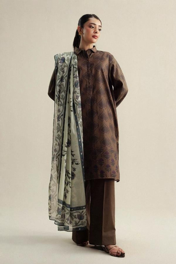 3 Piece Stitched Printed Lawn Suit - Ready To Wear