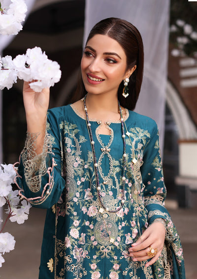 3 Piece Stitched Embroidered Chikankari Suit - Ready To Wear