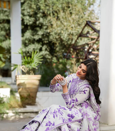 3 Piece Stitched Lawn Suit - Ready To Wear