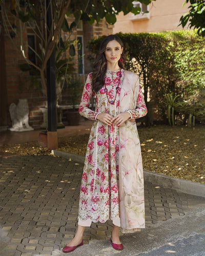 03-Piece Printed Lawn Suit - Ready To Wear