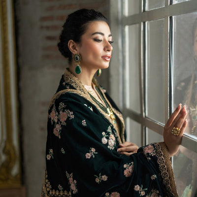 3 Piece Stitched Velvet Suit - Ready To Wear