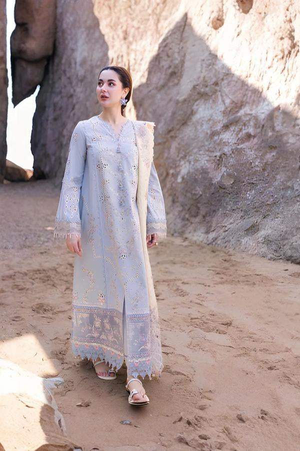 3 Piece Stitched Lawn Suit - Ready To Wear