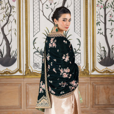 3 Piece Stitched Velvet Suit - Ready To Wear